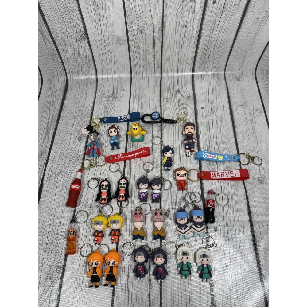 Bulk Lot of 26 Anime Comic Figures Keychains Surtidos Reseller Toy Lot